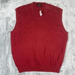 Jos. A. Bank Signature Collection red 100% Pima cotton V-neck vest in size L NWT